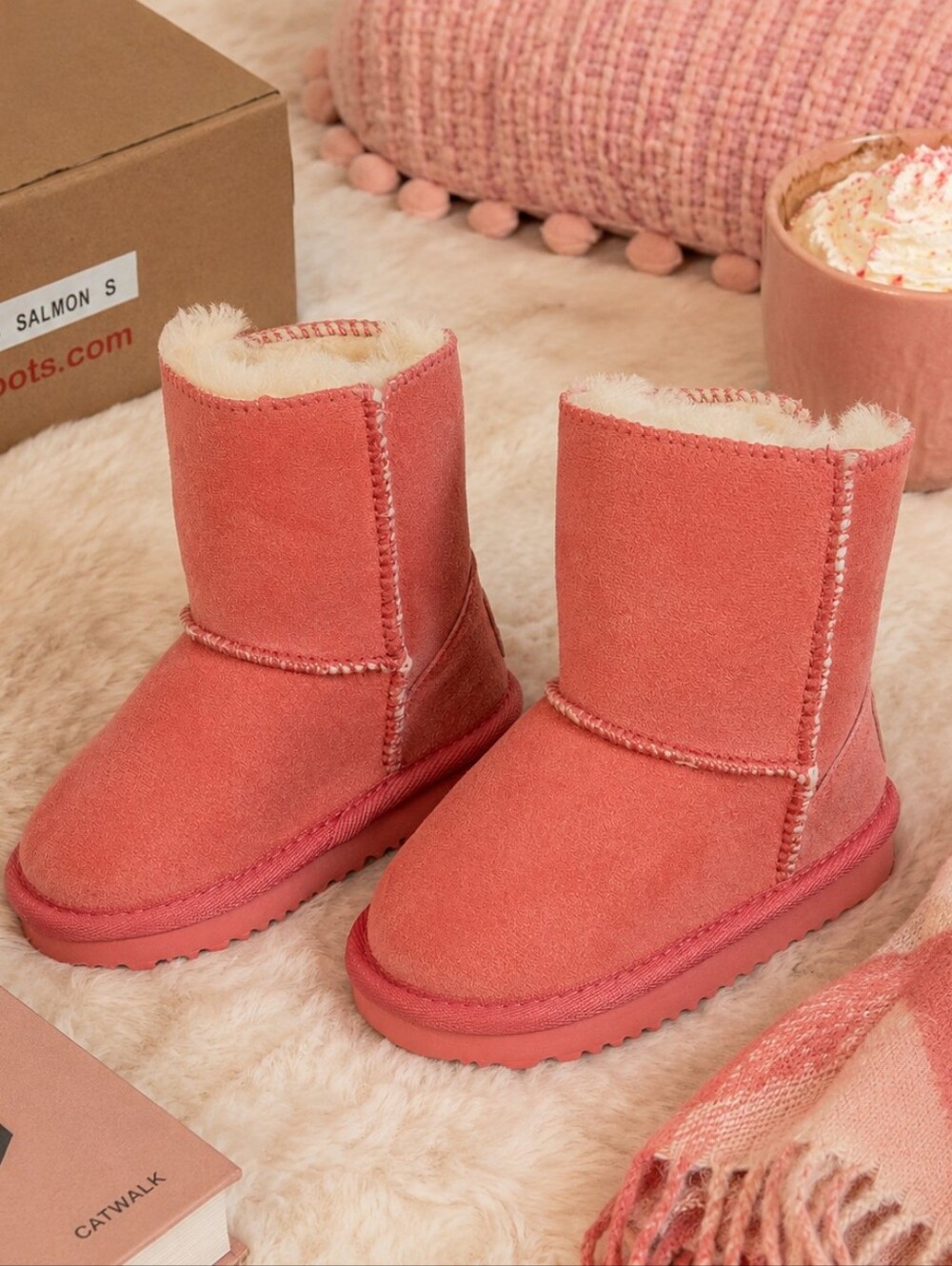 Livboots Salmon Pink Sherpa Winter Boots Toddler Size 6–7 (S)